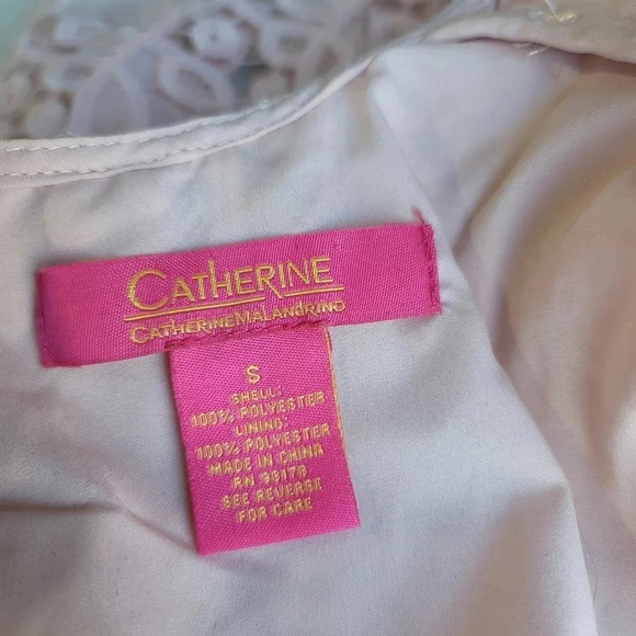 Catherine Malandrino Blush Pink Crochet LACE Tank Top Blouse Cotton Zip S - Picture 2 of 7